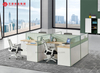 Armoire de bureau à paroi haute, conception modulaire directe en usine, poste de travail de bureau à 4 places pour 4 personnes