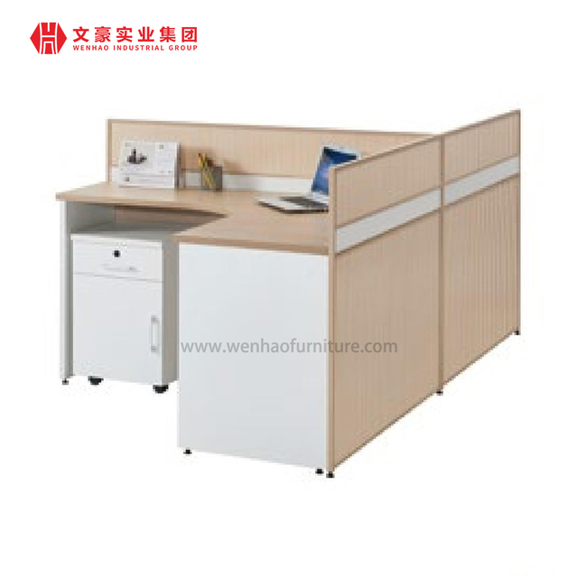 Bureau moderne en mélamine, mobilier de bureau blanc, 2 places, poste de travail pour personnes