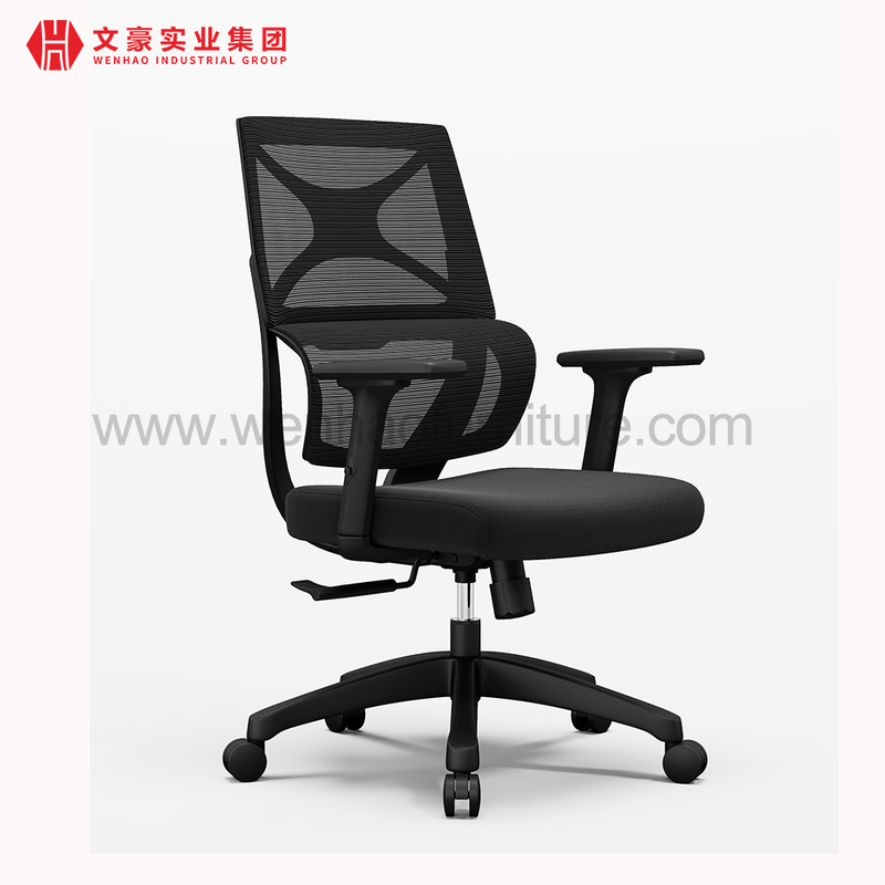 Chaise de bureau moderne en maille noire, dossier respirant réglable, vente en gros