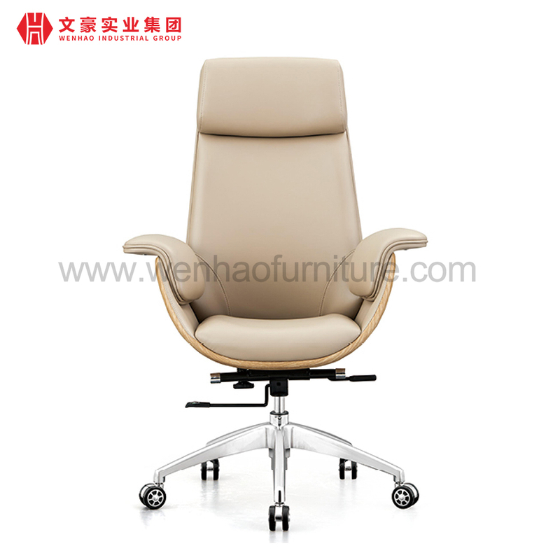 Chaise de travail de bureau exécutif en cuir de haute qualité, chaises de bureau rembourrées professionnelles rotatives blanches