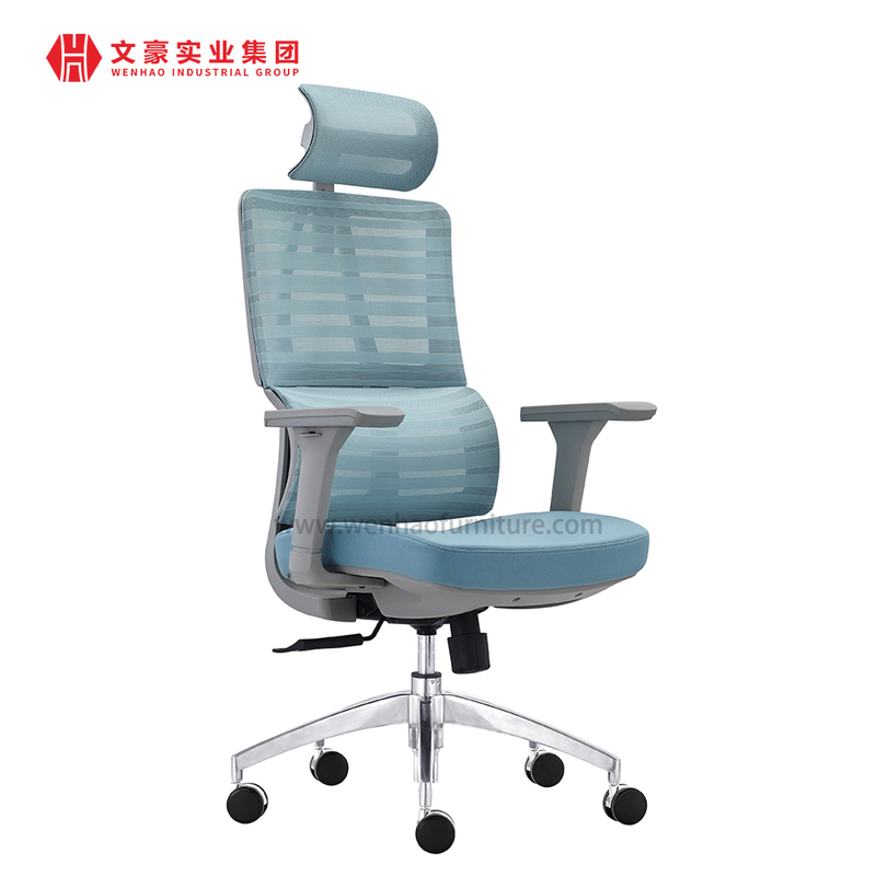 Chaise de bureau ergonomique en tissu à mailles bleues, mobilier de bureau moderne, chaises pivotantes