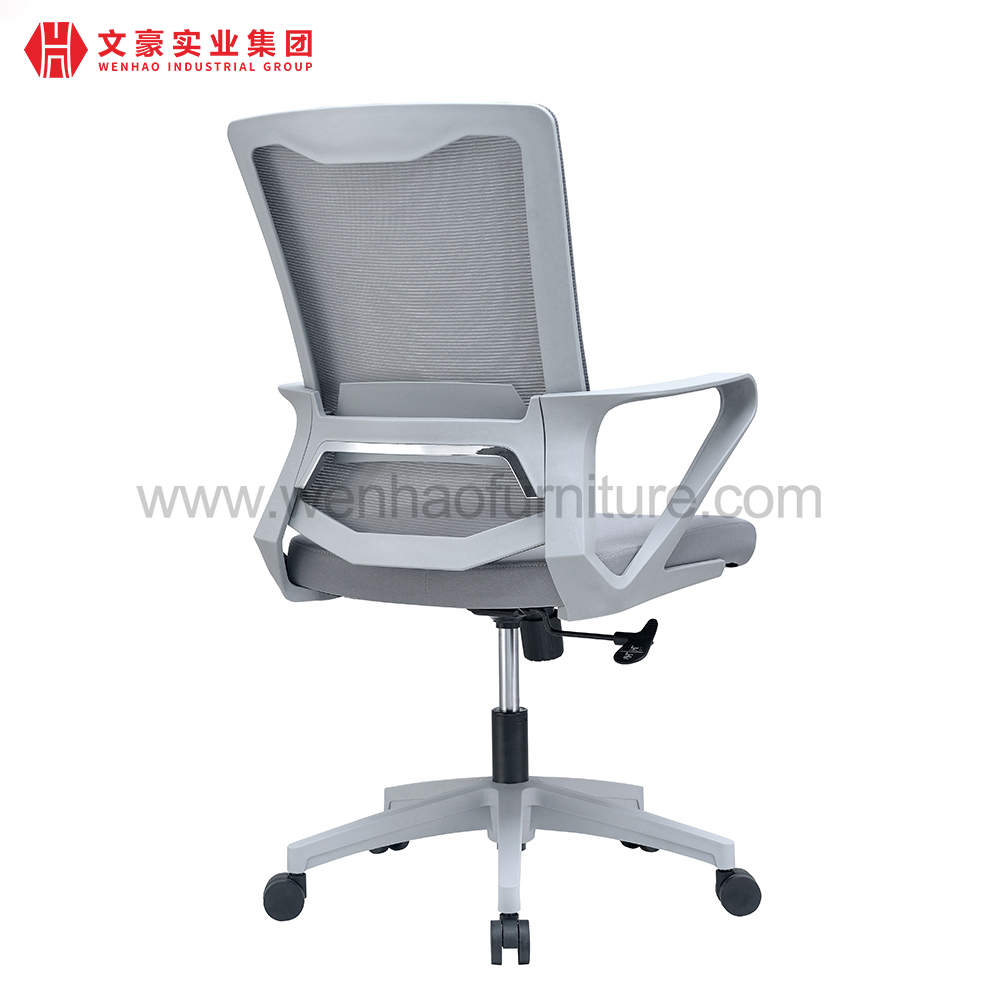 Chaise de bureau de secrétariat en maille grise avec support lombaire Fabricant de chaises de bureau rembourrées en Chine