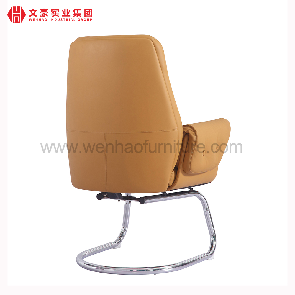 Chaises tapissées par orange supérieures de chaise de bureau de conférence en cuir avec le cadre en acier