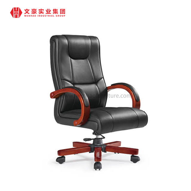 Usine directement gris gestionnaire pivotant en cuir PU bras fixes chaise de bureau chaise de direction présidentielle