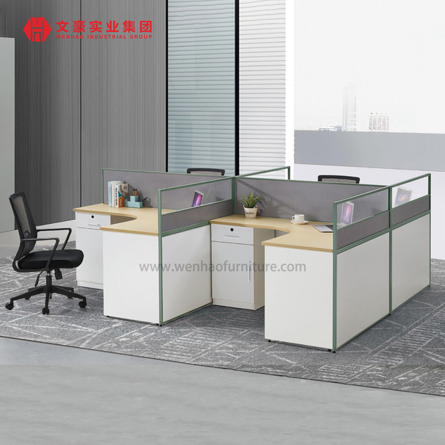 Bureau de poste de travail modulaire pour 4 personnes, mobilier de bureau
