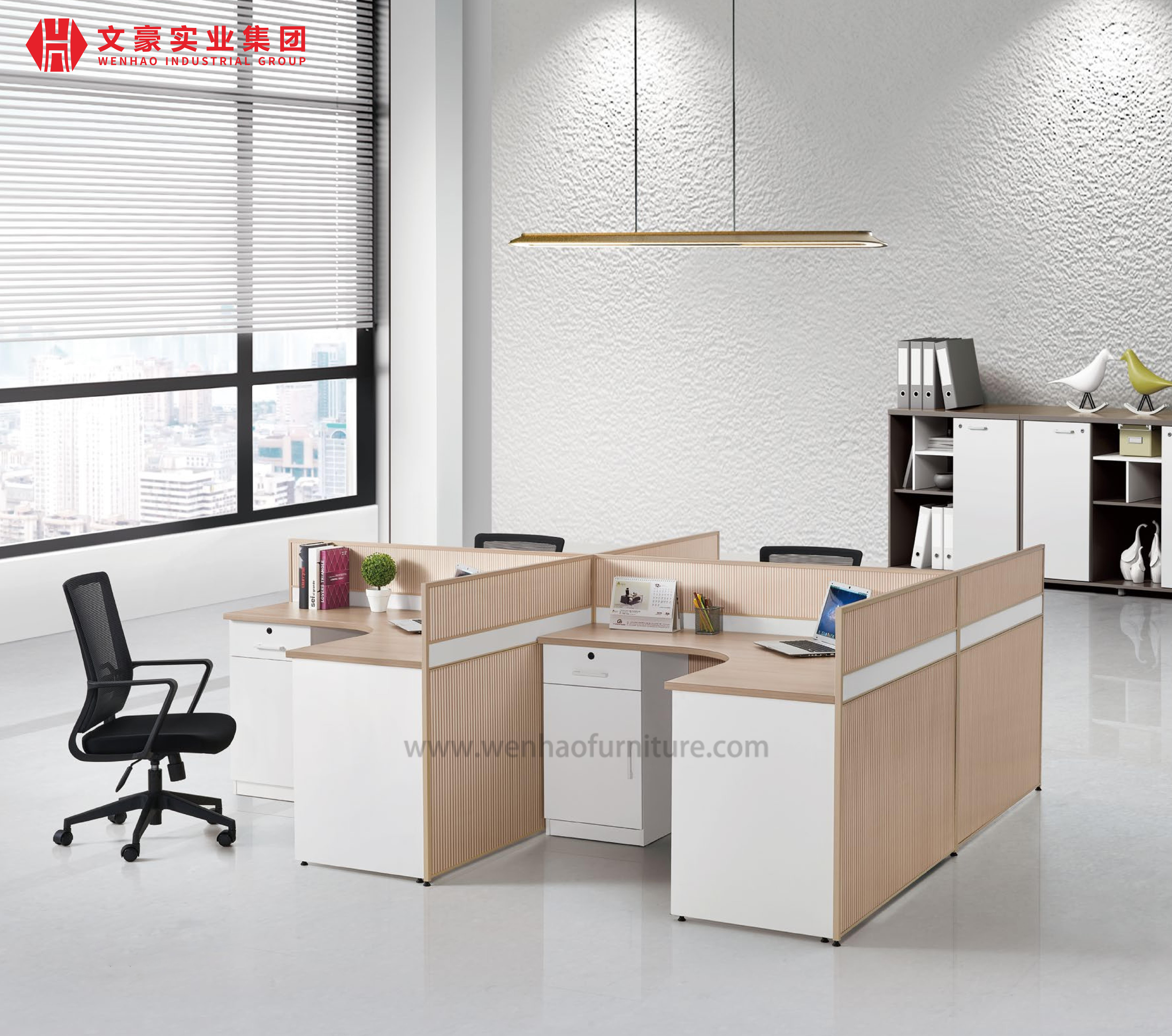 Centre d'appels de cabine de séparation de bureau modulaire 2 4 poste de travail de mobilier de bureau pour 6 personnes