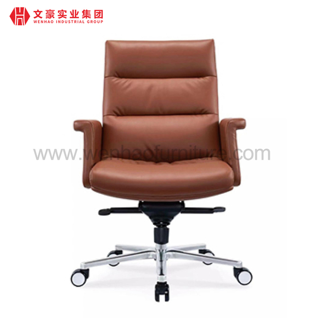 Meilleure chaise de bureau exécutive en cuir, chaises de bureau rembourrées pivotantes à café, chaises de bureau de luxe en cuir