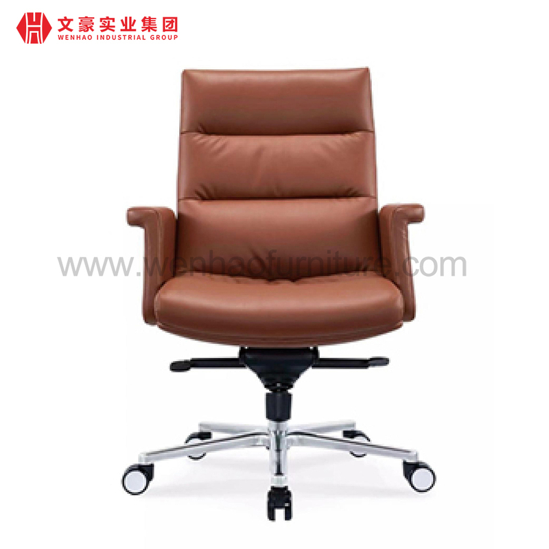 Meilleure chaise de bureau exécutive en cuir, chaises de bureau rembourrées pivotantes à café, chaises de bureau de luxe en cuir