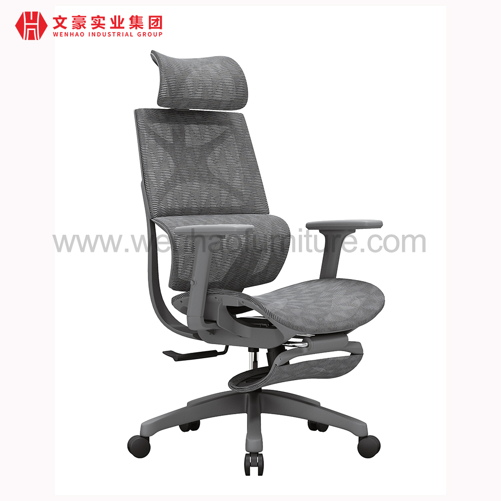 La chaise de bureau roule la chaise de bureau confortable contemporaine de maille avec le repose-pieds