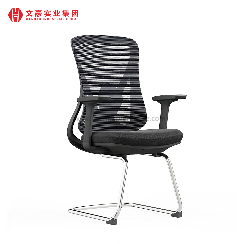 Chaise de conférence moderne en tissu avec chaises de réunion en acier pour ordinateur réglable