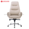Chaises de bureau tapissées tournantes blanches de chaise de bureau exécutive en cuir moderne à dossier haut