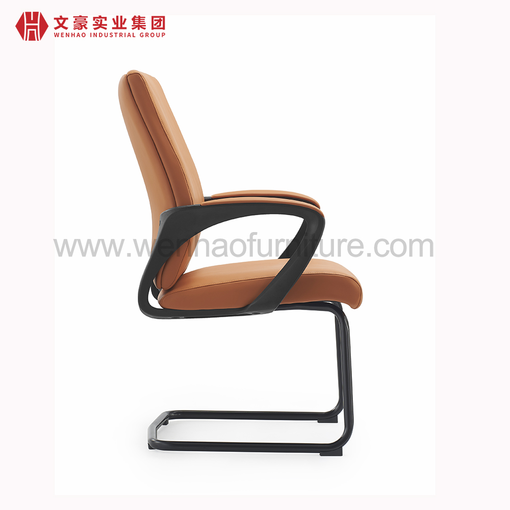 Chaises d'invité tapissées par orange de chaise de bureau de conférence en cuir moderne