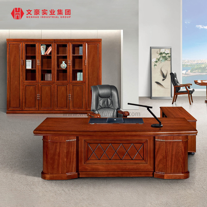Bureau de direction en bois en forme de L, mobilier de bureau moderne haut de gamme, directeur général
