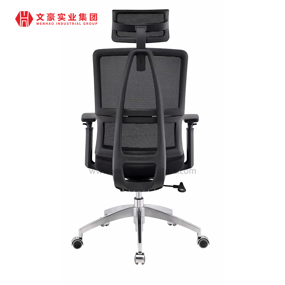 Chaise de bureau ergonomique à dossier haut en maille complète, pivotante et exécutive, avec appui-tête réglable, usine chinoise