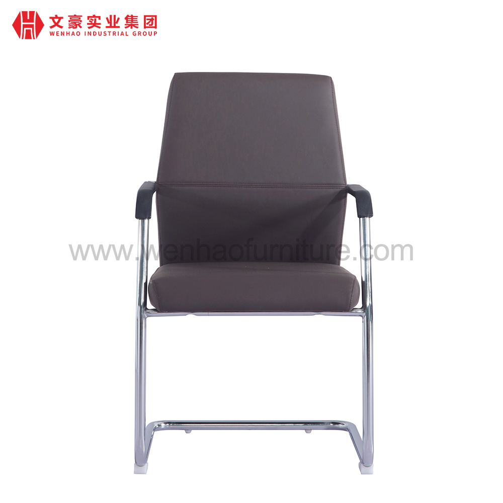 Chaises d'invité tapissées par café en cuir adaptées aux besoins du client de chaise de bureau de conférence avec le cadre en acier