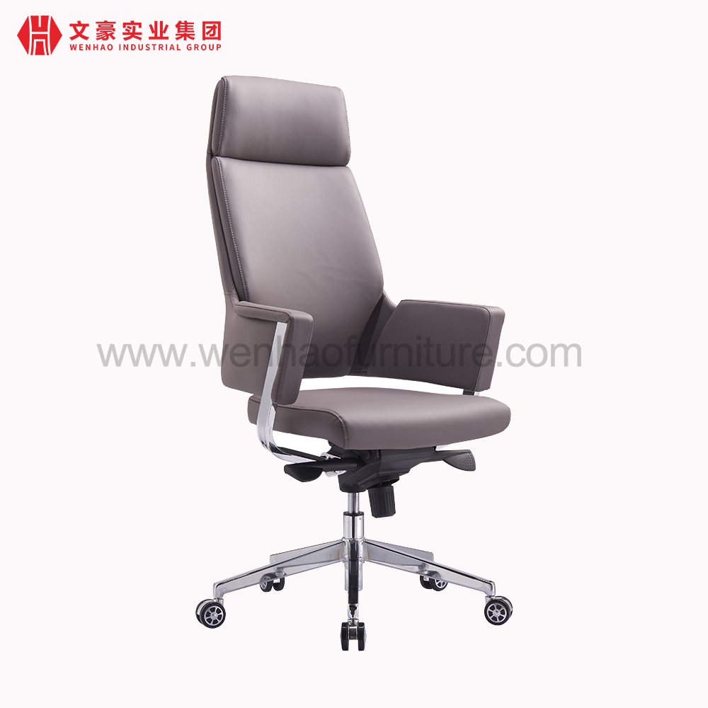 Nouveau Chaise de bureau pivotante ergonomique en gros à dossier moyen chaises de bureau en cuir de luxe