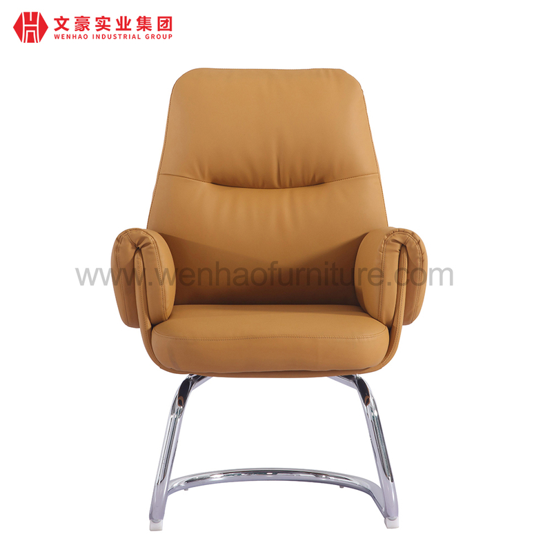 Chaises tapissées par orange supérieures de chaise de bureau de conférence en cuir avec le cadre en acier