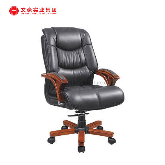 Nouveau Chaise de bureau pivotante ergonomique en gros à dossier moyen chaises de bureau en cuir de luxe pour exécutif
