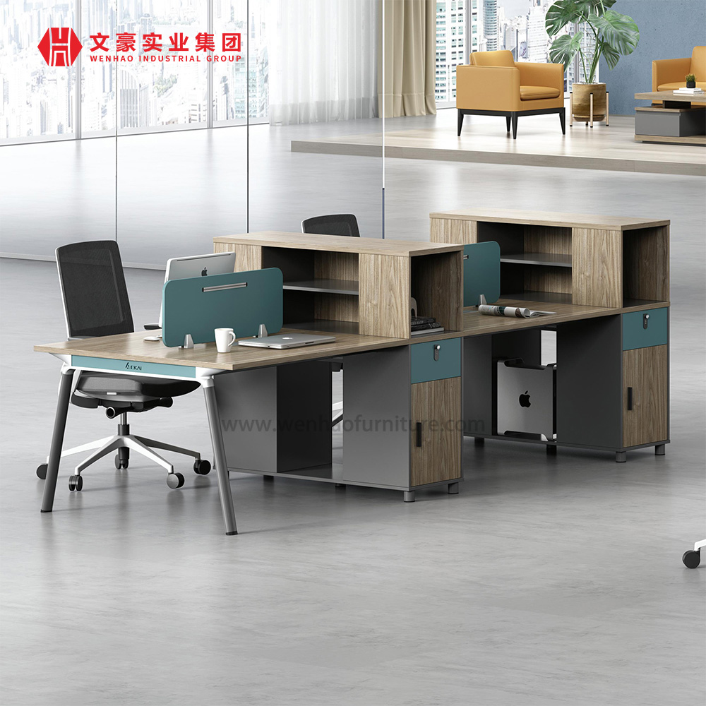 Bureau modulaire moderne fonctionnel pour poste de travail pour 2 4 6 personnes, mobilier de bureau pratique pour l'aménagement des cabines du personnel