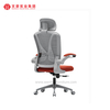 Chaises de bureau ergonomiques en maille avec appui-tête et accoudoirs réglables, chaise de bureau rembourrée orange, usine