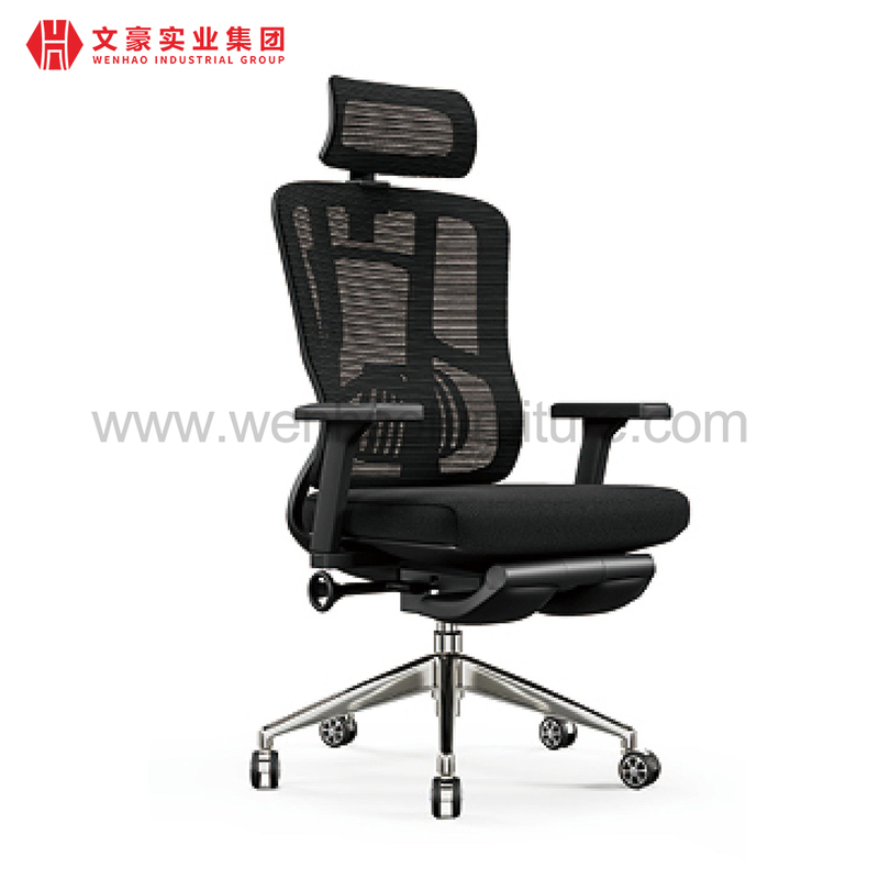 Chaise de bureau à dossier haut en maille ergonomique, accoudoir réglable moderne, moderne