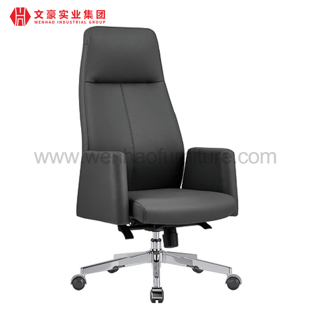 Chaise en cuir de bureau de Guangdong avec des fournitures réglables usines de chaises de soutien en bois