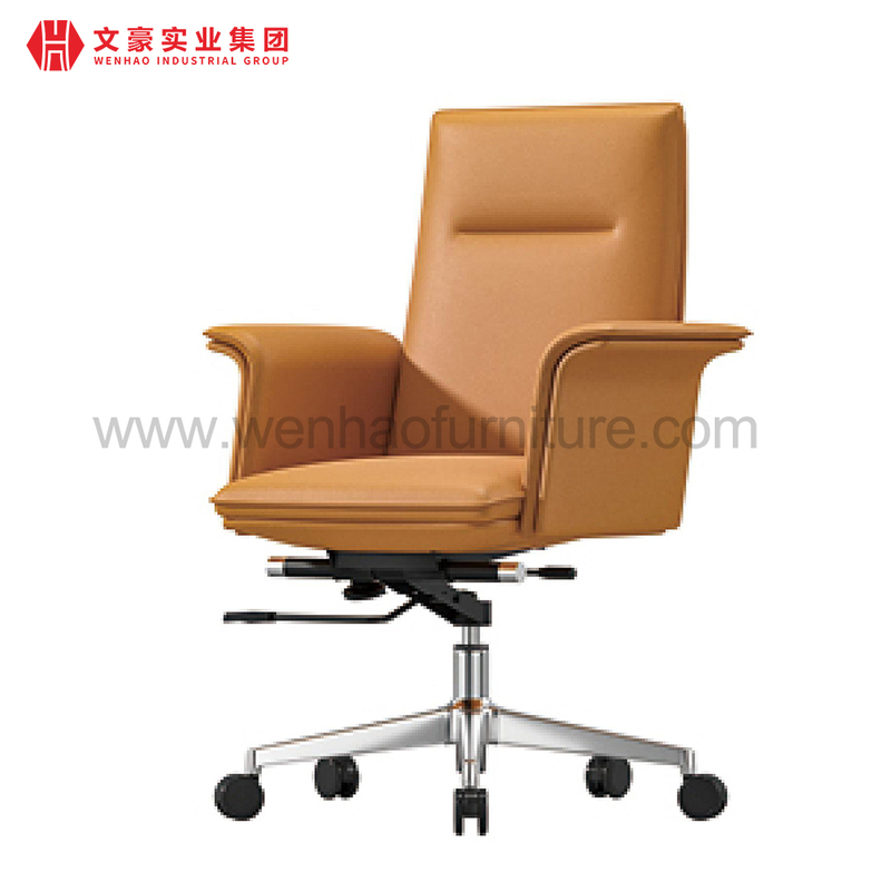 Chaise de bureau en cuir de haute qualité, fournisseur de chaises de bureau rembourrées et tournantes en Chine