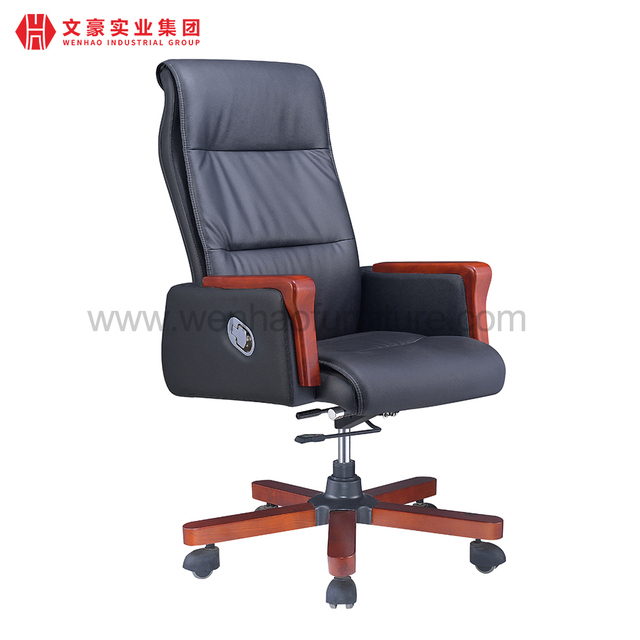 Chaises de bureau exécutives en cuir ergonomiques haut de gamme, chaises de bureau de patron rembourrées classiques