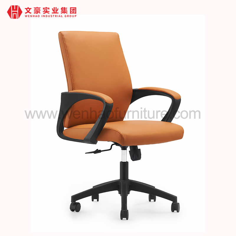 Top chaise de bureau en cuir fournisseur de chaises de bureau rembourrées pivotantes orange en Chine