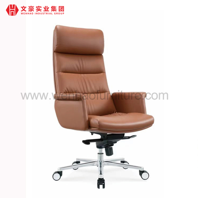 Chaises de bureau tapissées par pivot de café de chaise de bureau exécutif en cuir à dossier haut personnalisé