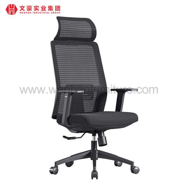 Chaise de bureau ergonomique en maille avec appui-tête, usine de chaises de bureau rembourrées tournantes en Chine