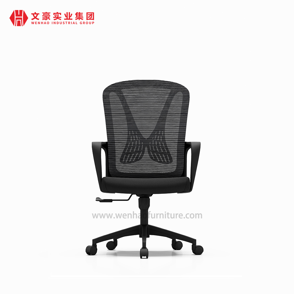 Fournisseur de chaises de bureau pivotantes rembourrées de chaise de bureau à domicile noire abordable en Chine