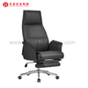 Chaise de bureau exécutive en cuir noir avec repose-pieds, chaises de bureau professionnelles pivotantes à dossier haut