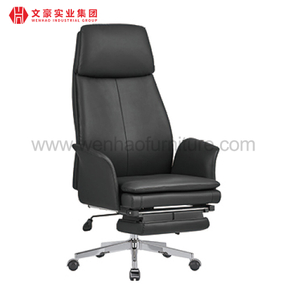 Chaise de bureau exécutive en cuir haut de gamme avec repose-pieds, chaises tournantes à dossier haut