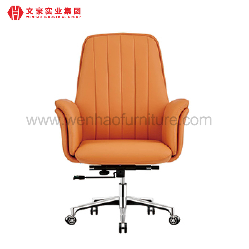 Chaise de bureau en cuir PU, meubles de luxe, bras Standard commercial, dossier haut, pivotant, patron exécutif