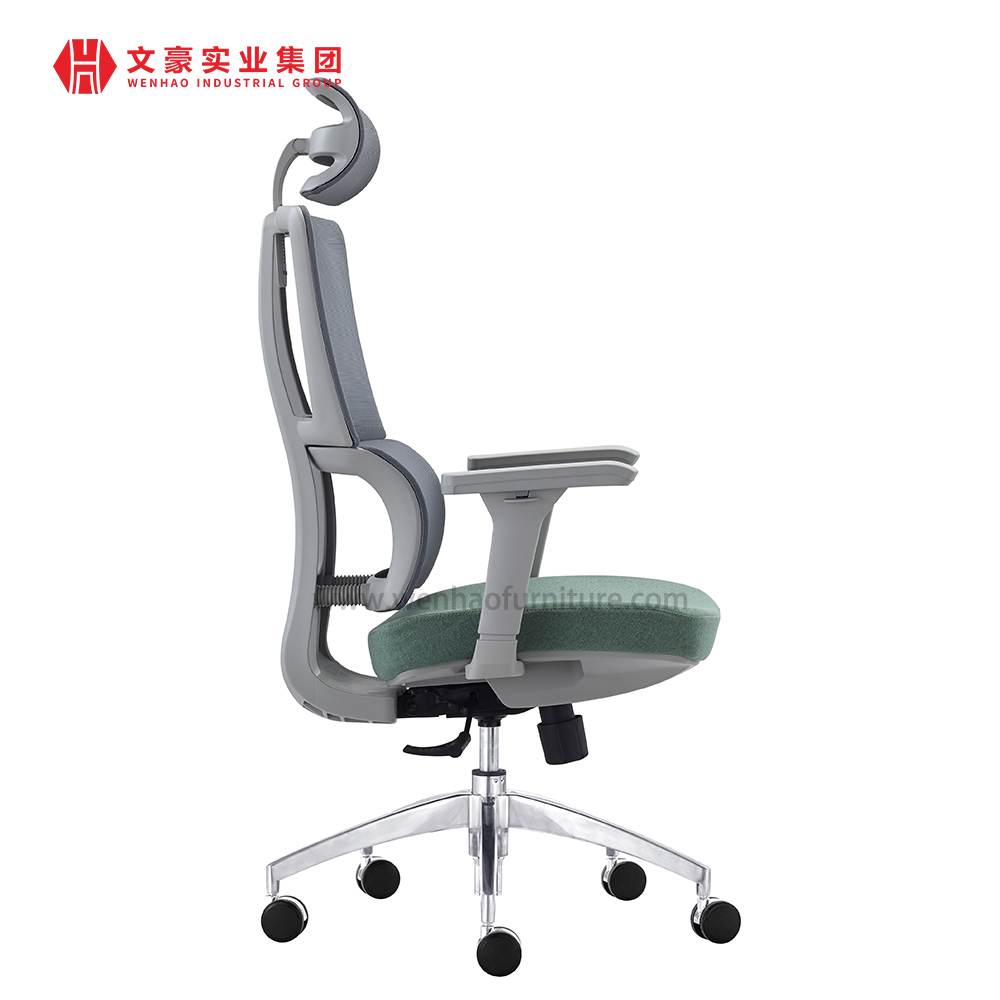 Chaises de travail exécutives modernes, chaise d'ordinateur ergonomique rembourrée en maille avec appui-tête réglable