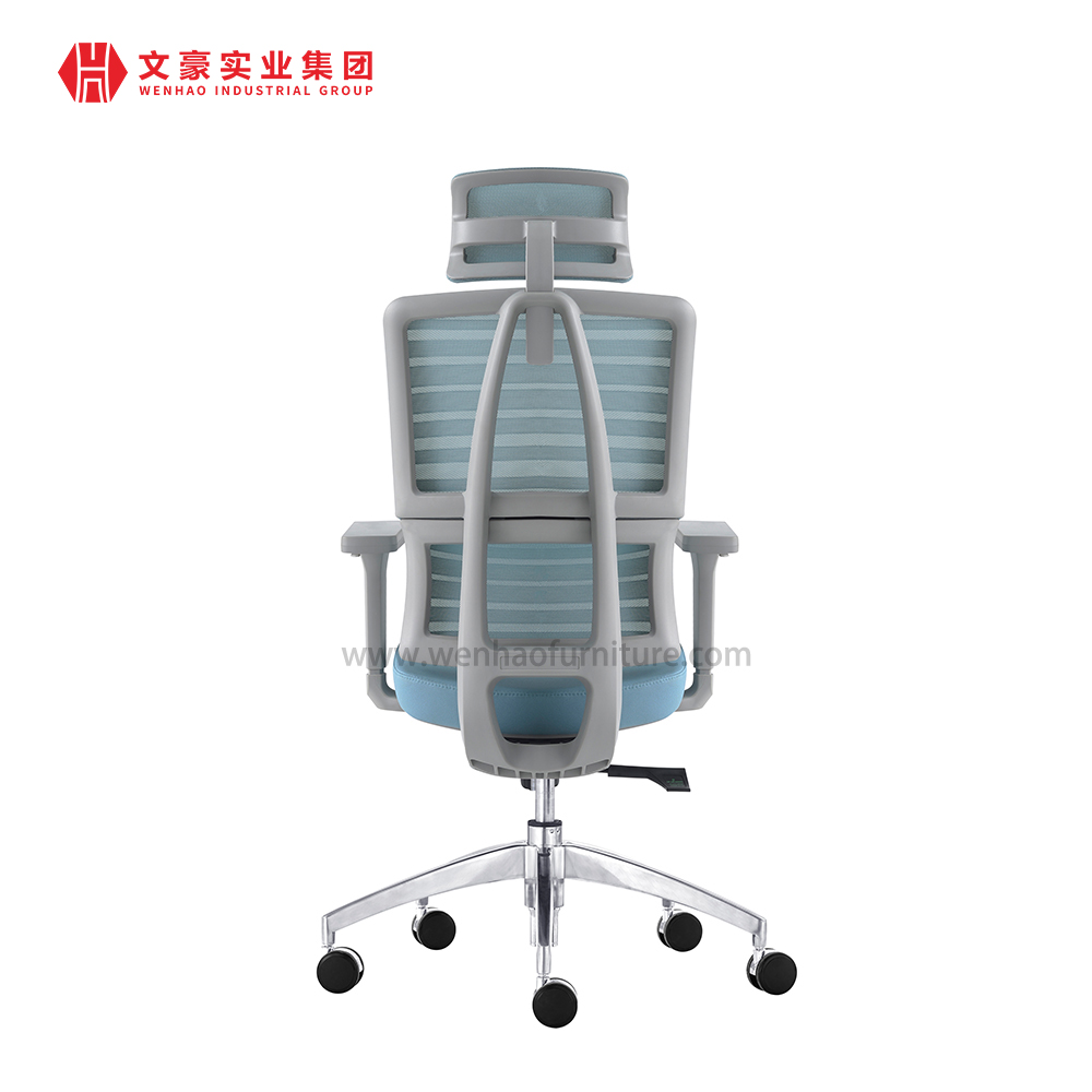 Chaise de bureau ergonomique en tissu à mailles bleues, mobilier de bureau moderne, chaises pivotantes