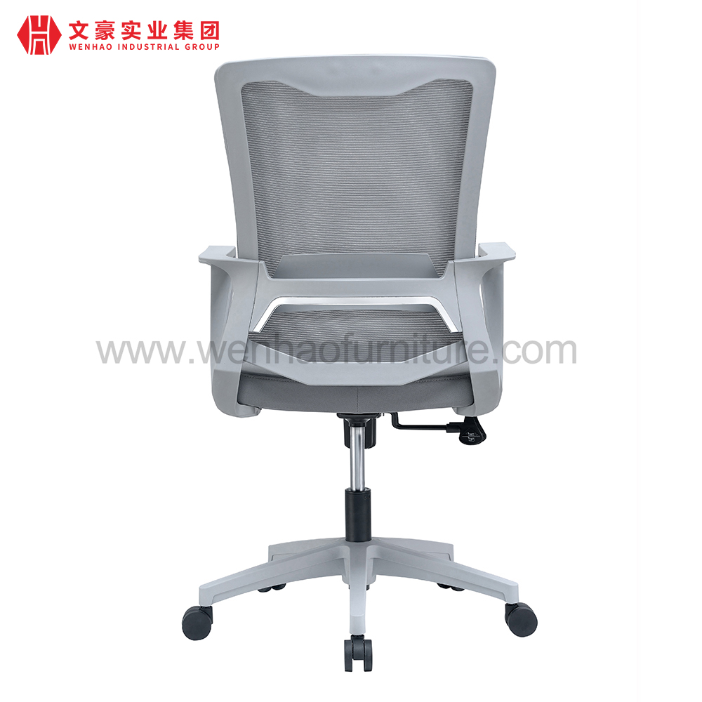 Chaise de bureau de secrétariat en maille grise avec support lombaire Fabricant de chaises de bureau rembourrées en Chine