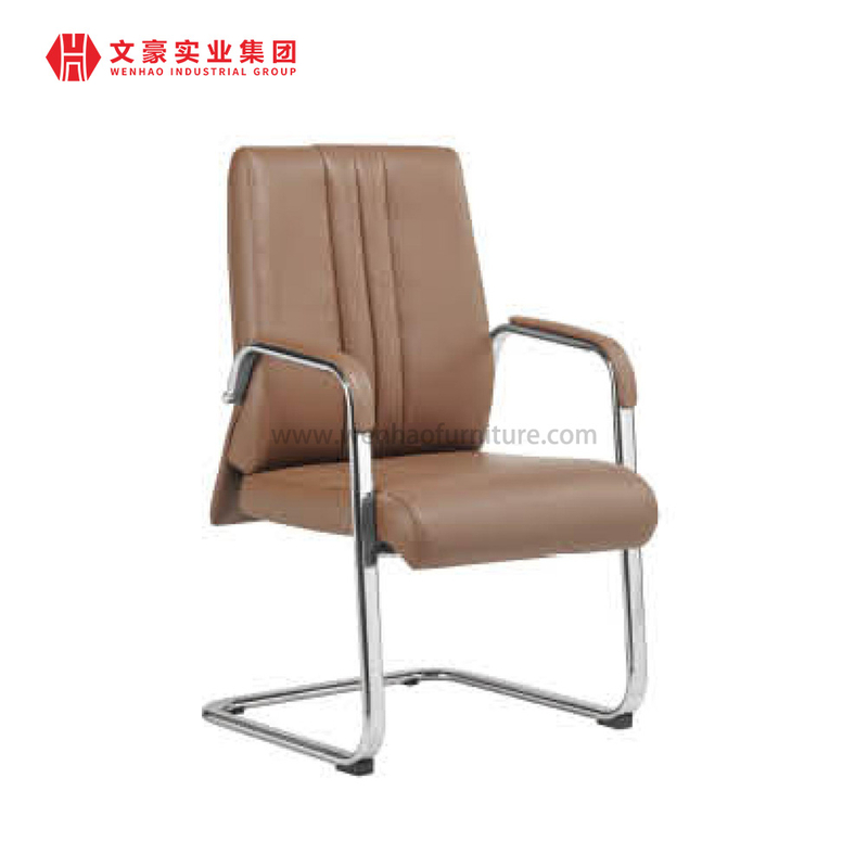Chaises d'invité tapissées par chaise de conférence en cuir de café avec le cadre en acier