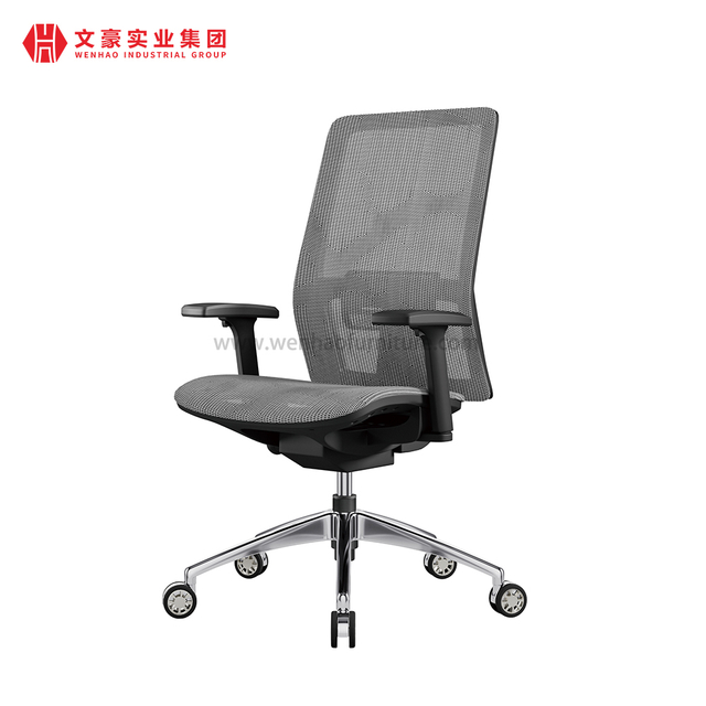 Fourniture de chaises pivotantes de bureau ergonomiques en maille grise haut de gamme en Chine