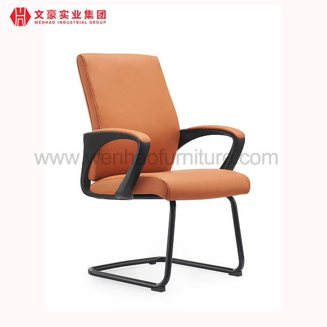 Chaises d'invité tapissées par orange de chaise de bureau de conférence en cuir moderne