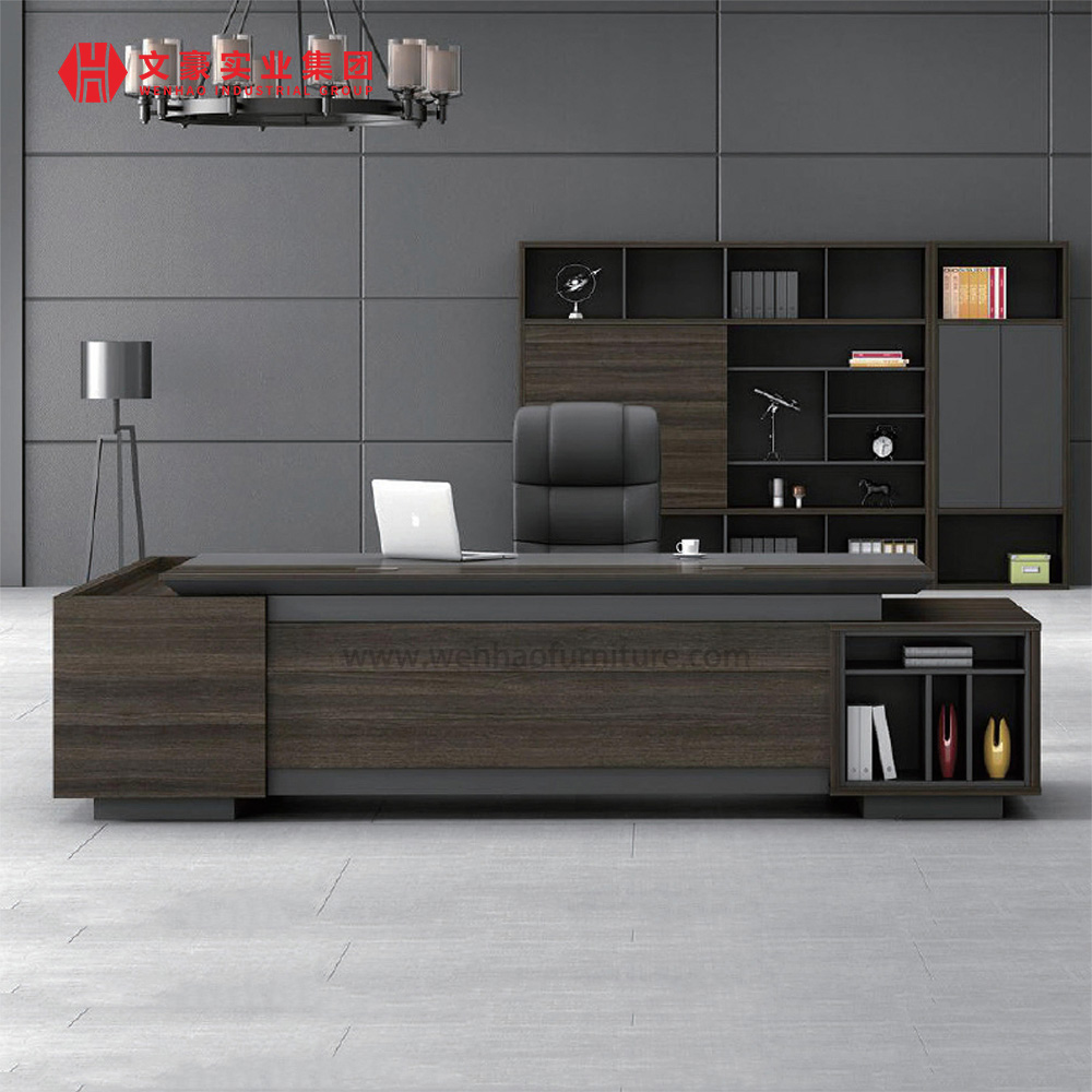 Bureau de patron en forme de L, design de table de patron exécutif, mobilier de bureau PDG Manager