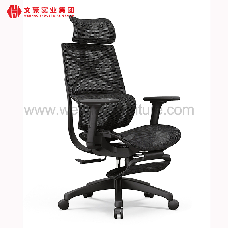 La chaise de bureau roule la chaise de bureau confortable contemporaine de maille avec le repose-pieds