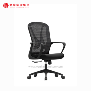 Fournisseur de chaises de bureau pivotantes rembourrées de chaise de bureau à domicile noire abordable en Chine