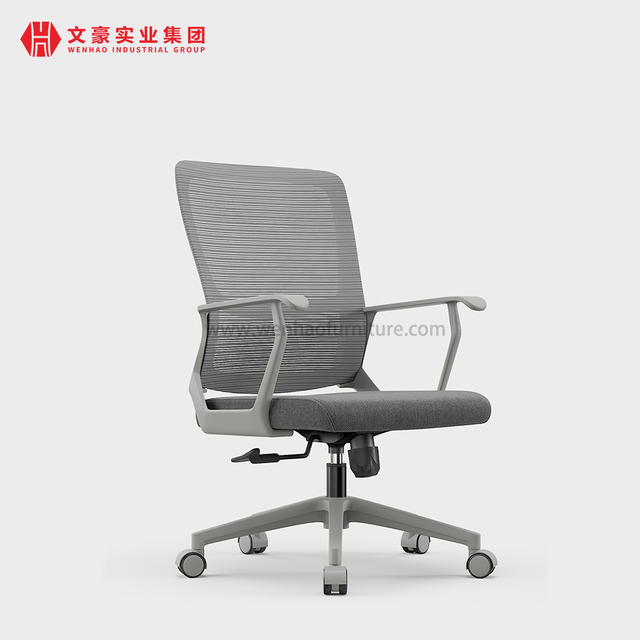 Chaise de bureau à domicile Ergo en maille grise supérieure, chaises de bureau rembourrées avec soutien lombaire