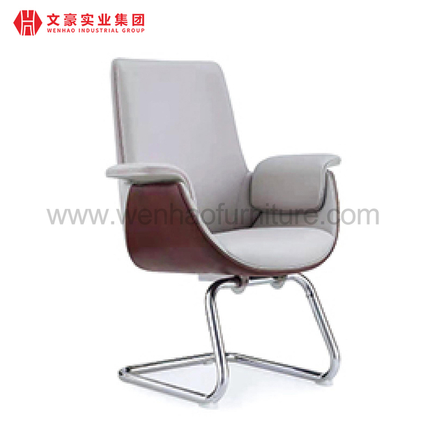 Chaise de bureau ergonomique à bas prix, entièrement en cuir noir, sans roues