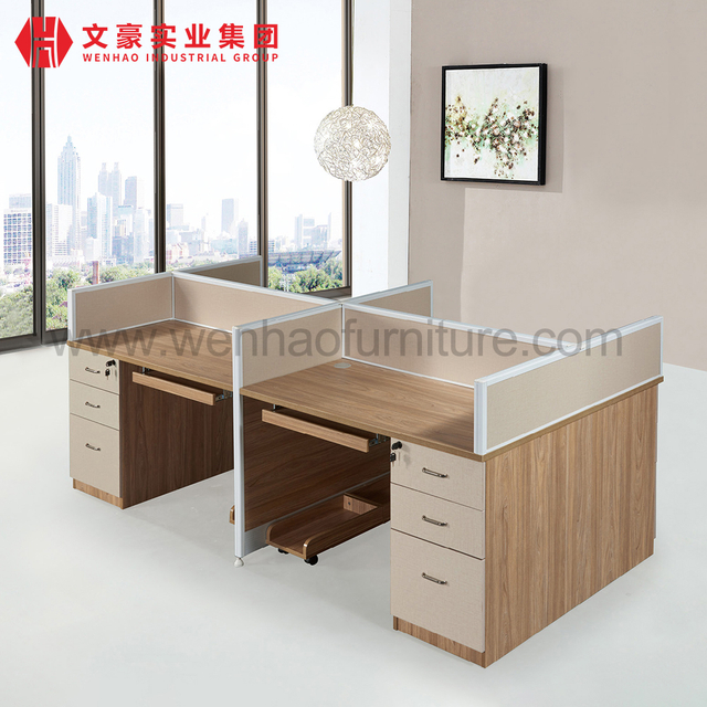 Postes de travail bon marché modulaires ouverts modernes pour 4 personnes pour table de bureau informatique pour 4 personnes