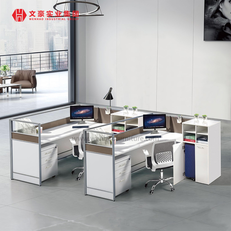 Poste de travail en bois Cabines de bureau modernes Poste de travail Mobilier de bureau Bureau du personnel pour 2 personnes