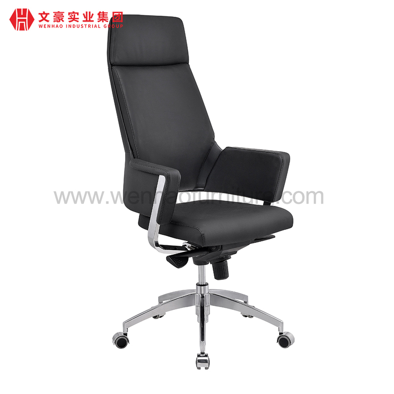 Nouveau Chaise de bureau pivotante ergonomique en gros à dossier moyen chaises de bureau en cuir de luxe