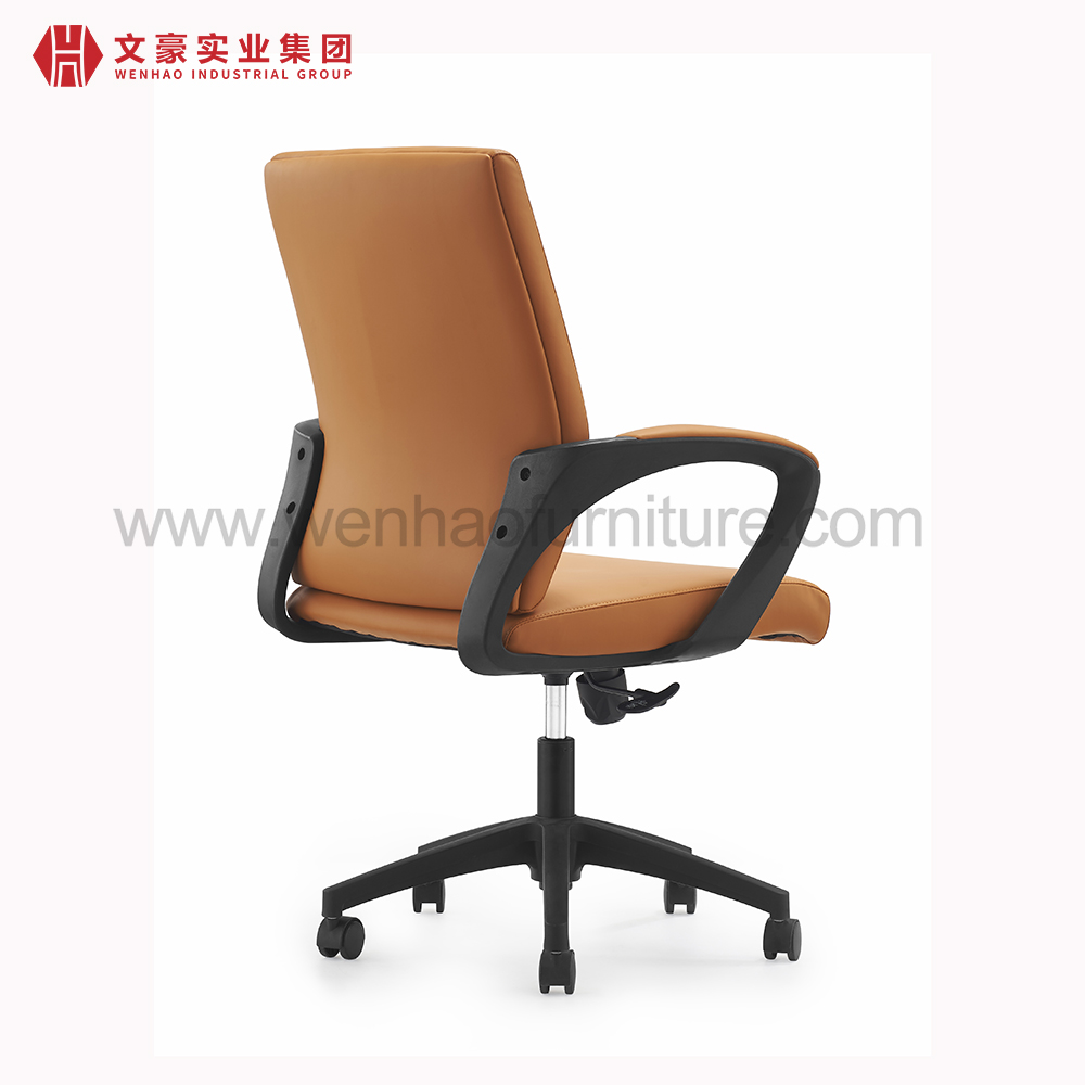 Top chaise de bureau en cuir fournisseur de chaises de bureau rembourrées pivotantes orange en Chine